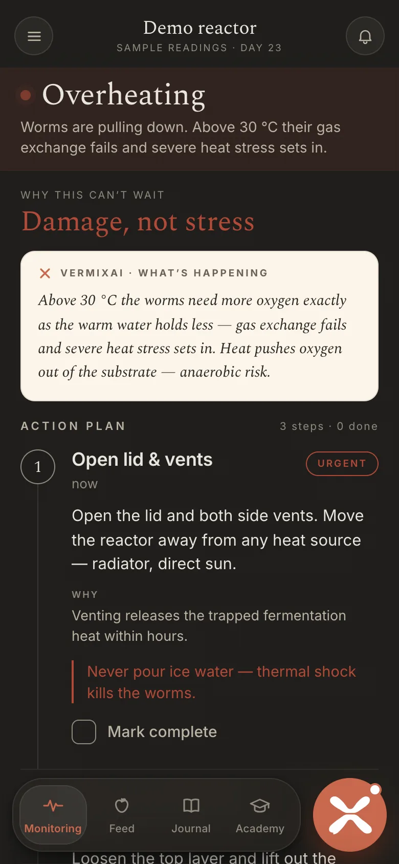 Alert screen